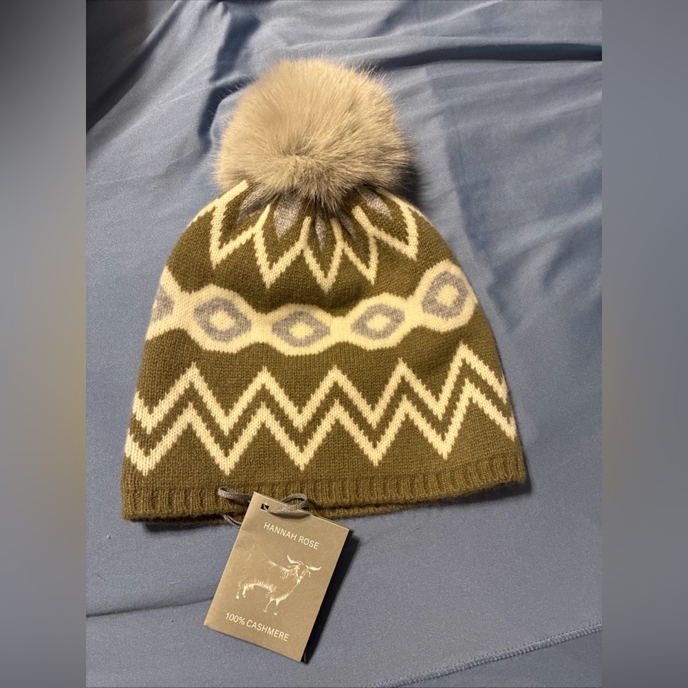 Hannah rose ladies 100% cashmere beanie hat